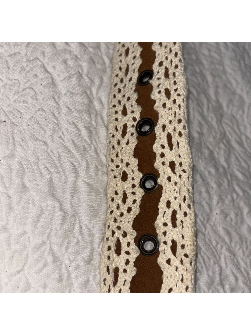 Unbranded Faux Suede Lace & Button Detail Belt - Picture 7 of 9